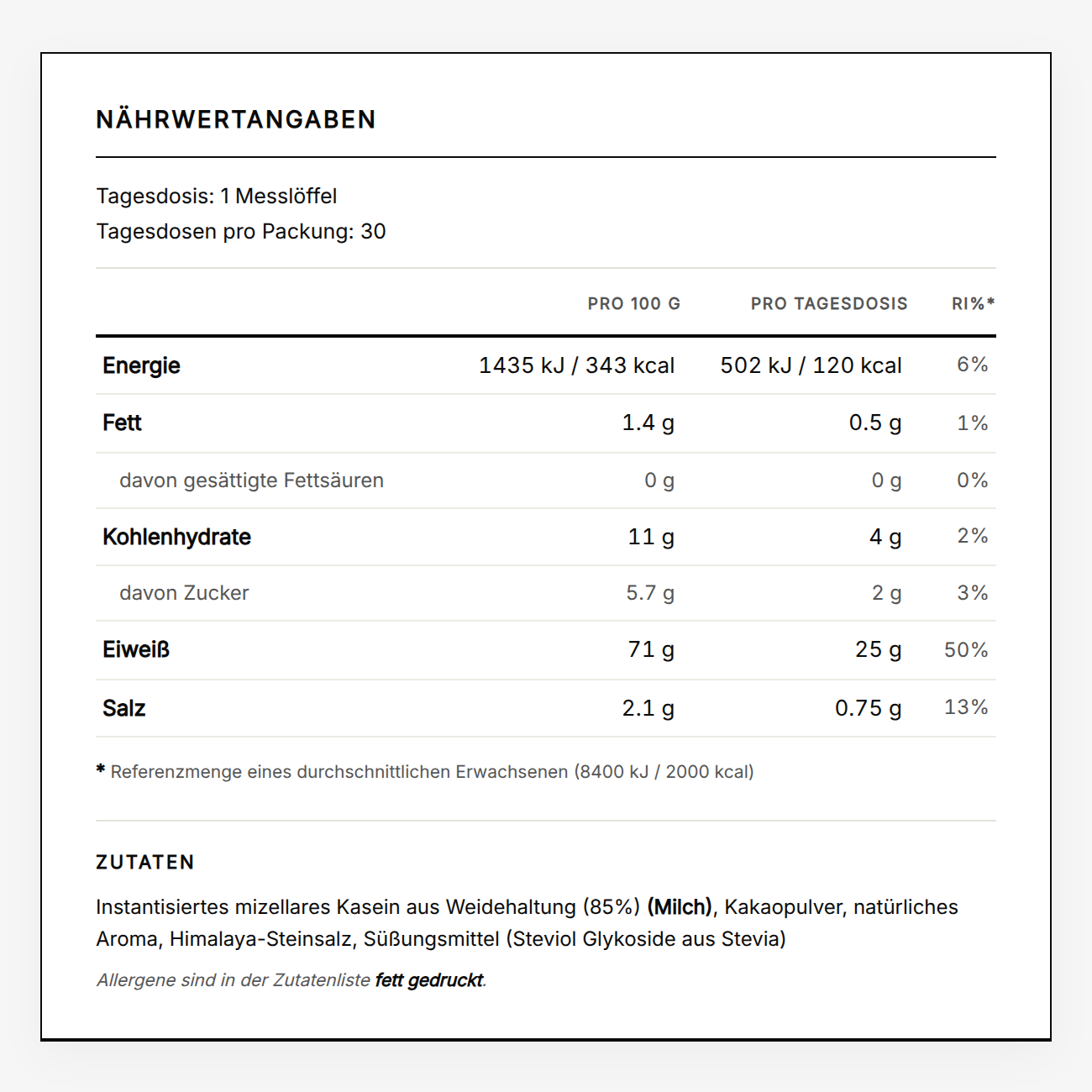 Grass Fed Casein Protein - Chocolate